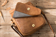 Cool Leather Small Mens Messenger Bags Shoulder Bags for Men