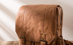 Cool Brown Mens Leather Backpacks Travel Backpacks Laptop Backpack for men - imessengerbags