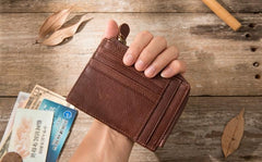 Leather Mens Slim Card Holder Front Pocket Wallets Card Wallets for Men - imessengerbags