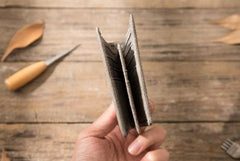 Cool Leather Mens Gray Small Wallet Bifold Vintage Slim billfold Wallet for Men - imessengerbags