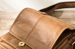 Small Cool Leather Mens Messenger Bags Shoulder Bags for Men