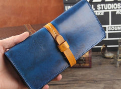 Handmade Leather Mens Cool Wallet Long Leather Wallet Phone Wallet for Men - imessengerbags