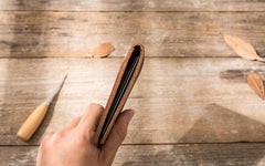 Coffee Cool Leather Mens Slim Small Wallets Bifold Vintage billfold Wallet for Men - imessengerbags