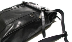 Black Leather Mens Backpack Travel Backpacks Laptop Backpack for men - imessengerbags