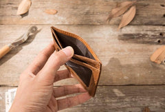 Leather Mens Slim Card Holder Front Pocket Wallets Card Wallet for Men - imessengerbags