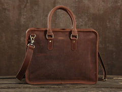 Handmade Leather Mens Cool Messenger Bag Briefcase Work Bag Business Bag Laptop Bag for men