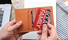 Leather Mens Card Wallets Small Wallet Slim Wallet Front Pocket Wallet for Men - imessengerbags