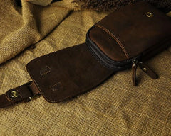 Small Mens Leather Belt Pouch Holsters Belt Case Cell Phone Waist Pouch for Men