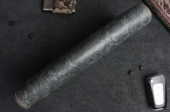 Handmade Leather Floral Mens Cool Travel Long Wallet Card Holder Card Slim Clutch Wallets for Men - imessengerbags