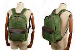Waxed Canvas Leather Mens Camera Backpack Canvas Travel Backpack Canvas Camera Backpack for Men - imessengerbags