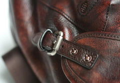 Coffee Leather Mens Backpack Travel Backpack Laptop Backpacks for men