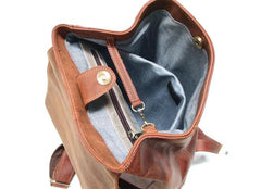 Cool Coffee Mens Leather Backpacks Travel Backpacks Laptop Backpack for men - imessengerbags