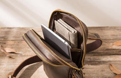 Cool Leather Mens Sling Bag Sling Shoulder Bags Sling Backpack for men - imessengerbags