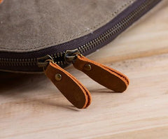 Mens Canvas Leather Briefcase Handbag Work Bag Business Bag for Men