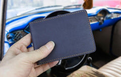 Handmade Leather Floral Mens License Wallets Cool Short Wallet Card Holder Small Card Slim Wallets for Men