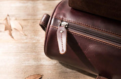Cool Leather Mens Barrel Shoulder Bag Coffee Messenger Bags for Men - imessengerbags