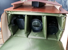 Handmade Vintage Coffee Leather Mens Camera Shoulder Bags Camera Messenger Bag for Men - imessengerbags