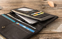 Cool Mens long Wallet Leather Bifold Wallet Long Wallets for Men - imessengerbags