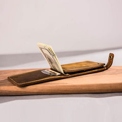 Leather Men Slim Small Wallet Bifold Small Vintage Wallet for Men - imessengerbags