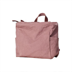 Pink Canvas Mens Womens Cube Rucksack Satchel Backpack Canvas School Backpack for Men Women
