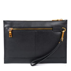 Handmade Leather Mens Chinese Dragon Clutch Cool Slim Wallet Zipper Clutch Wristlet Wallet for Men