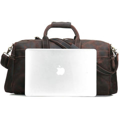 Cool Vintage Coffee Black Leather Mens Overnight Bags Travel Bags Weekender Bags For Men - imessengerbags