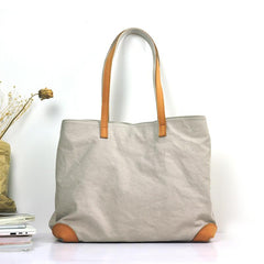 Gray Canvas Leather Mens Denim Bag Tote Bag Messenger Bag Camel Travel Bag For Men and Women - imessengerbags