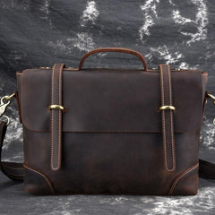 Leather Mens 13inch Laptop Bag Briefcase Work Handbag Business Bag for Men - imessengerbags