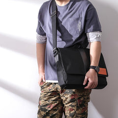 Cool Black Nylon MENS Waterproof Laptop Bag Black Nylon Messenger Bag Courier Bag For Men