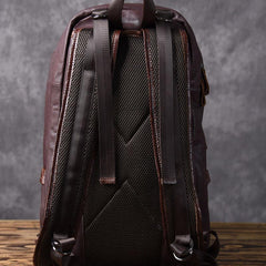 Genuine Leather Mens Cool Backpack Sling Bag Large Travel Bag Hiking Bag for men - imessengerbags