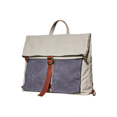 Canvas Leather Convertible Backpack Messenger Bag Satchel Backpack Mens Canvas Messenger Backpack for Men - imessengerbags