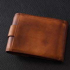 Handmade Mens Cool billfold Leather Wallet Men Small Slim Wallets Bifold for Men - imessengerbags