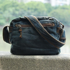 Blue Denim Mens Fashion Small inches Messenger Bag Jean Blue Small Postman Bag Courier Bag For Men