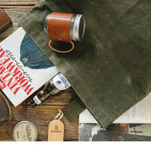 Cool Waxed Canvas Mens Green Military Courier Bag Postman Bag Backpack Large Side Bag For Men - imessengerbags
