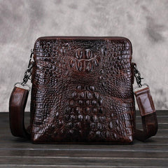 Cool Coffee Small Leather Mens Messenger Bag Shoulder Bag for Men