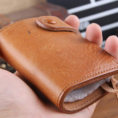 Genuine Leather Mens Cool Key Wallet Car Key Change Coin Card Holder Car Key Case for Men - imessengerbags