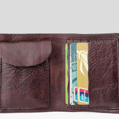 Genuine Leather Mens Cool Slim Leather Wallet Men Small Wallets Bifold for Men - imessengerbags