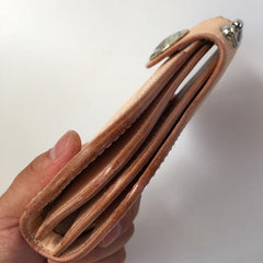 Handmade Leather Biker Wallet Mens Cool Chain Wallet Trucker Wallet with Chain