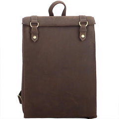 Cool Black Leather Mens Travel Backpack Work Handbag 14 inches Work Backpack For Men - imessengerbags