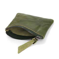 Leather Mens Zipper Front Pocket Wallet Small Wallet Card Wallet Change Wallet for Men