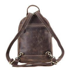 Vintage Brown Leather Men's Sling Bag Backpack Brown One Shoulder Backpack For Men - imessengerbags