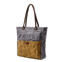 Casual Canvas Leather Black Ladies Mens Shopping Bag Tote Bag Shoulder Bag Tote Purse For Women - imessengerbags