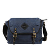 Casual Waxed Canvas Leather Mens Navy Blue Side Bag Messenger Bags Waxed Canvas Courier Bag for Men