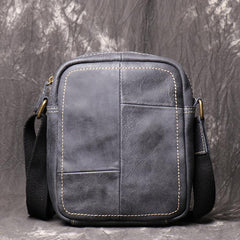 Brown Leather Vertical Messenger Bag Men's Small Side Bag Mini Phone Bag Courier Bag For Men