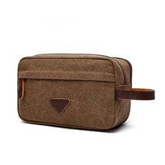 Cool Canvas Leather Mens Black Clutch Bag Mini Green Phone Bag Wristlet Bag For Men - imessengerbags