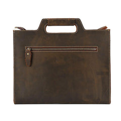 Vintage Leather Men Work 11inch Briefcase Handbag Shoulder Bags Work Bag For Men - imessengerbags