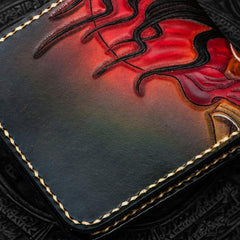 Handmade Leather Mah¨¡k¨¡la Tooled Mens billfold Wallet Cool Leather Wallet Slim Wallet for Men - imessengerbags
