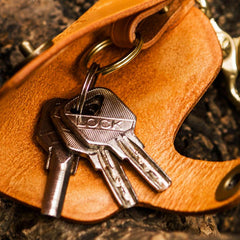 Handmade Leather Tooled Mens Cool Car Key Wallet Car Key Holder Car KeyChain for Men - imessengerbags