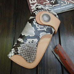 Handmade Leather Biker Wallet Mens Cool Chain Wallet Trucker Wallet with Chain