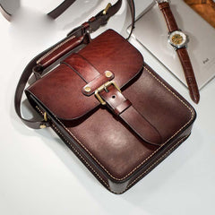 Handmade Leather Mens Cool Messenger Bag Sling Bag Chest Bag Bike Bag Cycling Bag for men - imessengerbags
